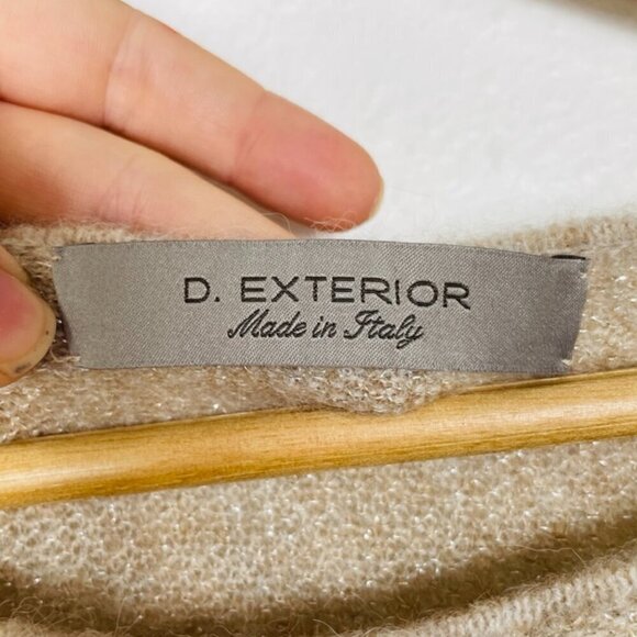 D.Exterior Almond Wool & Alpaca Fringe Luxury Sweater w/ Fringe Sz. Small - Picture 10 of 12